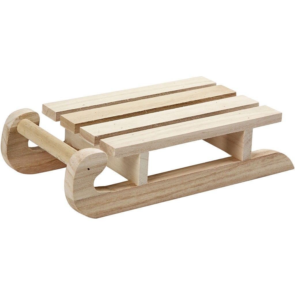 Houten slee 19,5 x 10 x 5 cm Hobbydoos.nl