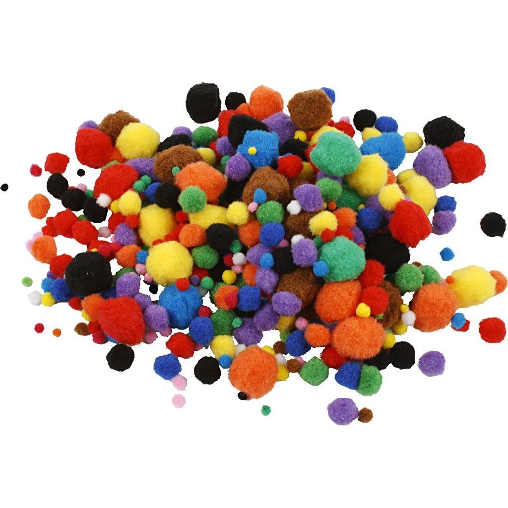 TOAOB 500 Stück Pompons 10 mm bis 30 mm Bunte Pompom Flauschigen Plüsch