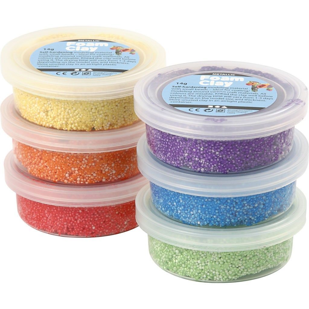 Foam Clay glitter assortiment 6 stuks Hobbydoos.nl
