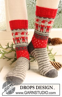 haakpatroon gebreide-sokken-met-kerst-patroon