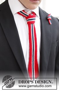 haakpatroon gebreide-stropdas-en-strik-in-nationale-kleuren-van-safran