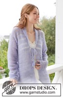 Lang gehaakt vest met kantpatroon in alpaca zijde