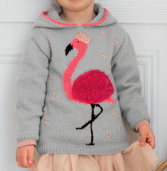 Breipatroon Meisjestrui met flamingo Breipatroon Meisjestrui met flamingo
