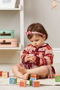 Breipatroon babyvest in roze en rode ....